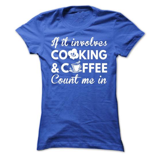 Blue love cooking and coffee t-shirt