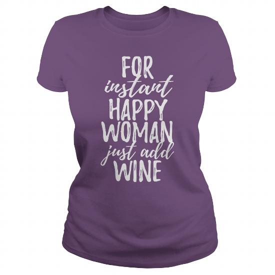 Purple Happy woman wine T-shirt